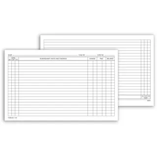 1140, Continuation Exam Records, Card Style, with Account Re