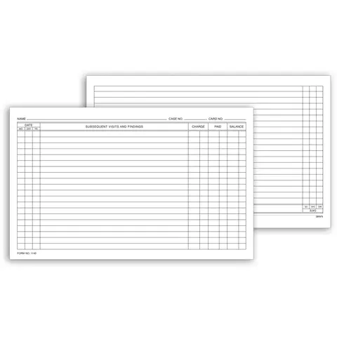 1140, Continuation Exam Records, Card Style, with Account Re