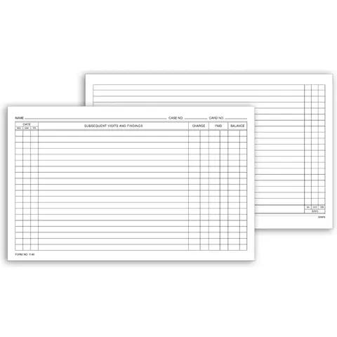 1140, Continuation Exam Records, Card Style, with Account Re