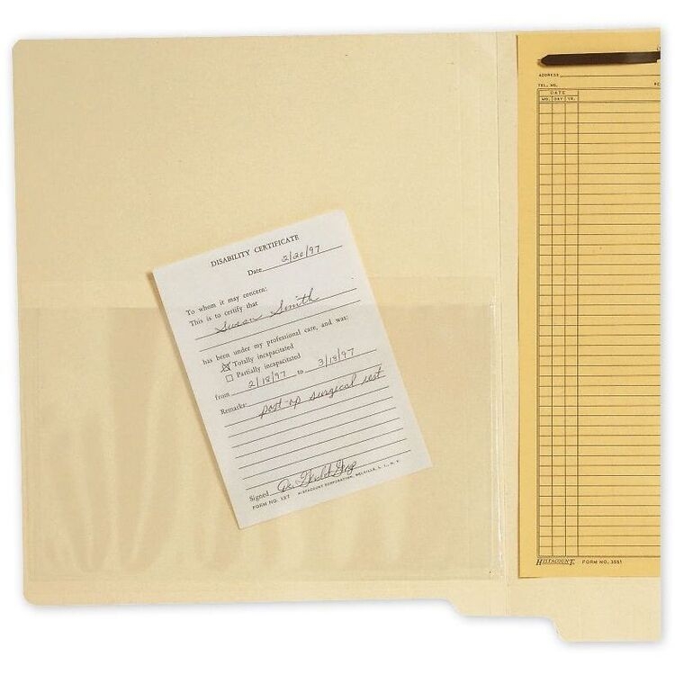  Transparent Top Load File Pockets
