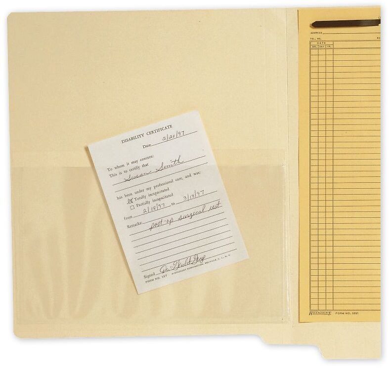  Transparent Top Load File Pockets