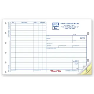 Work Orders, Side Stub, 3-Part