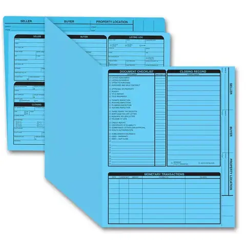 Blue Real Estate Listing Folders