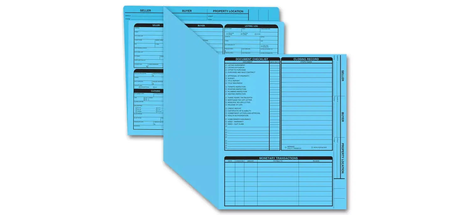 Blue Real Estate Listing Folders