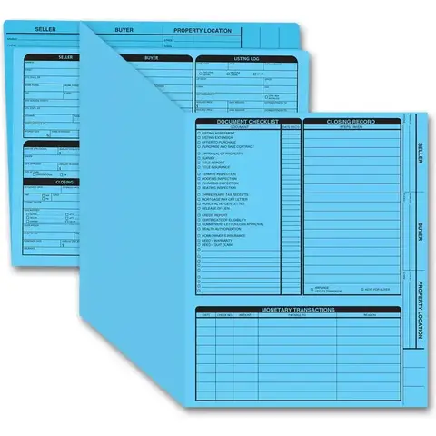 Blue Real Estate Listing Folders