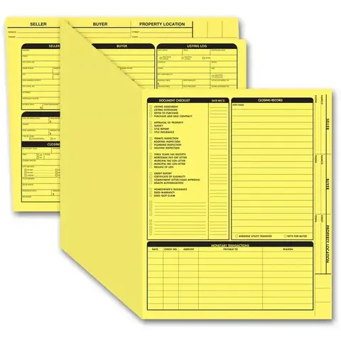 Yellow real estate folders