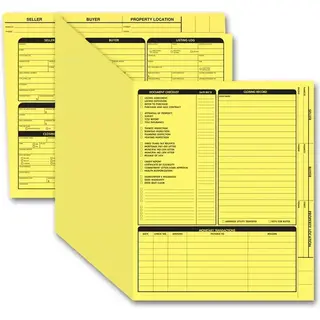 Yellow real estate folders