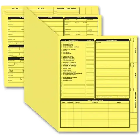 Yellow real estate folders