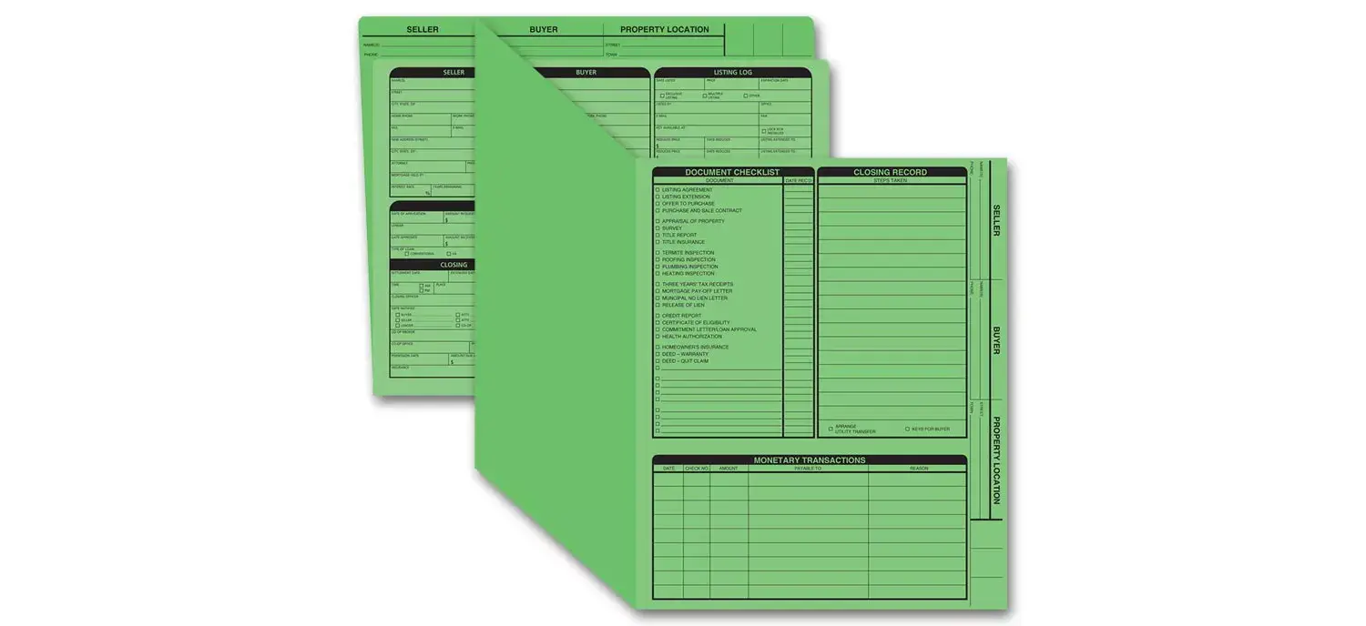 Green real estate folders