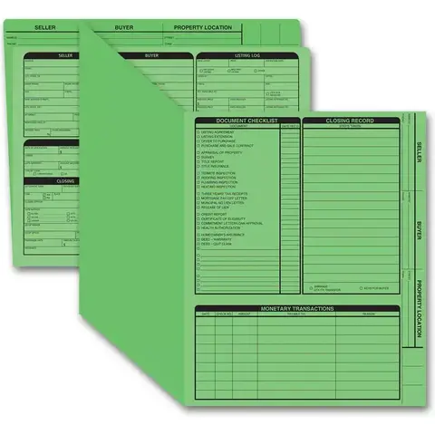 Green real estate folders