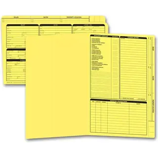Yellow real estate listing folders