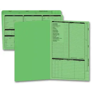 Green real estate listing folders