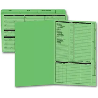 Green real estate listing folders
