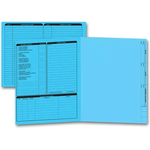 Blue real estate folders