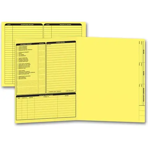 Yellow real estate folders
