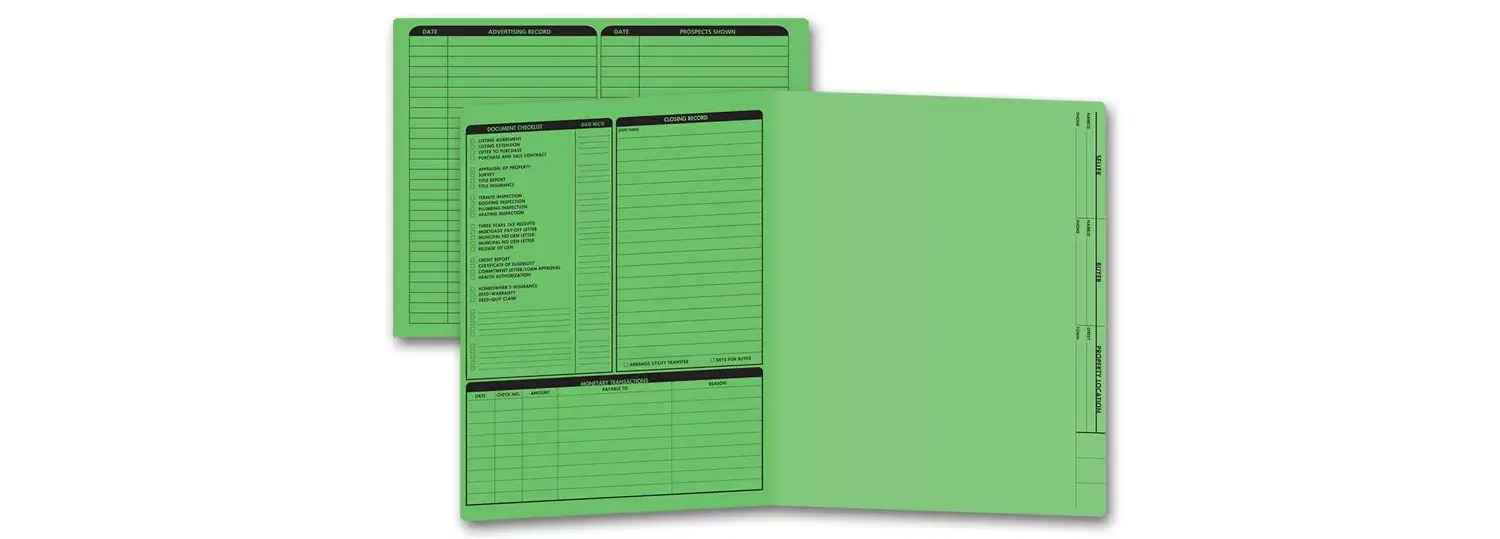 Green real estate folders