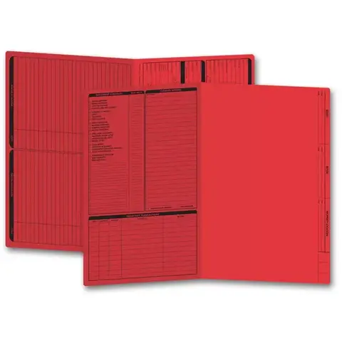 Red real estate folders, legal size
