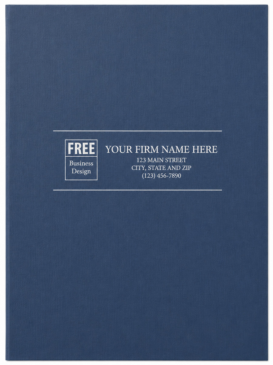 Linen Presentation Folders - Blue