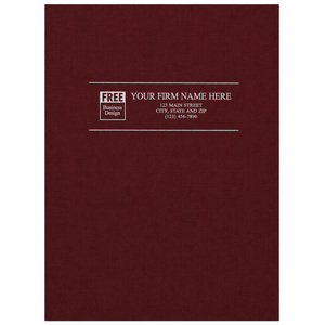 Linen Pocket Folders - Burgundy
