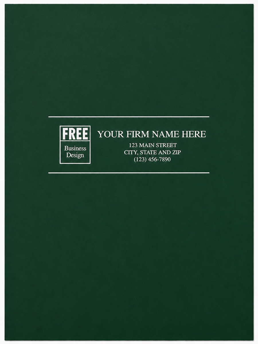 Custom Presentation Folders - Green Glossy