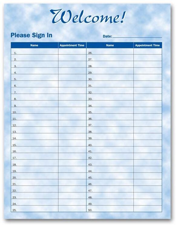 Patient Sign-In Sheet
