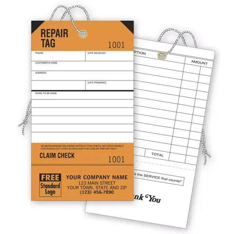 Bright Orange Repair Tags