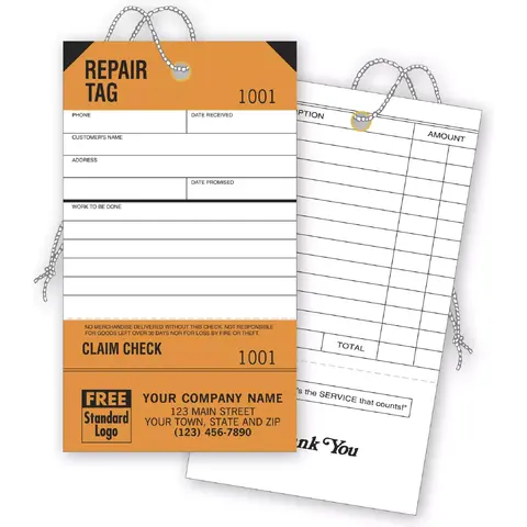 Bright Orange Repair Tags
