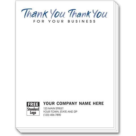 Personalized Notepad - Thank You for your Business Printed on Top