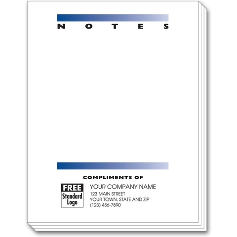 Small custom business pad with the word "Notes" printed at the top