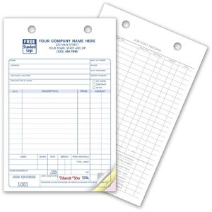 Work Order Register Forms, 3-Part