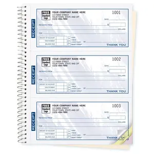 Custom Receipts - Colored- Spiral Bound