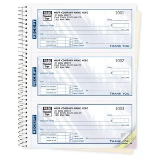 Custom Receipts - Colored- Spiral Bound