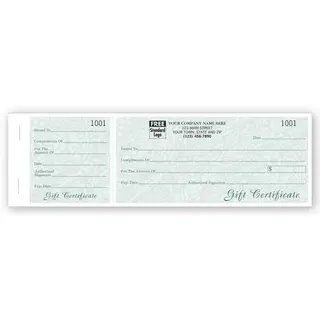 Custom Gift Certificate Books -Vineyard