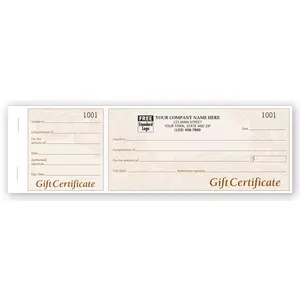 Personalized Gift Certificate Books -Harvest