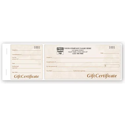 Personalized Gift Certificate Books -Harvest
