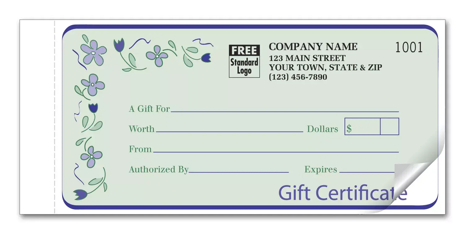 Custom Gift Certificates-Spring Bouquet
