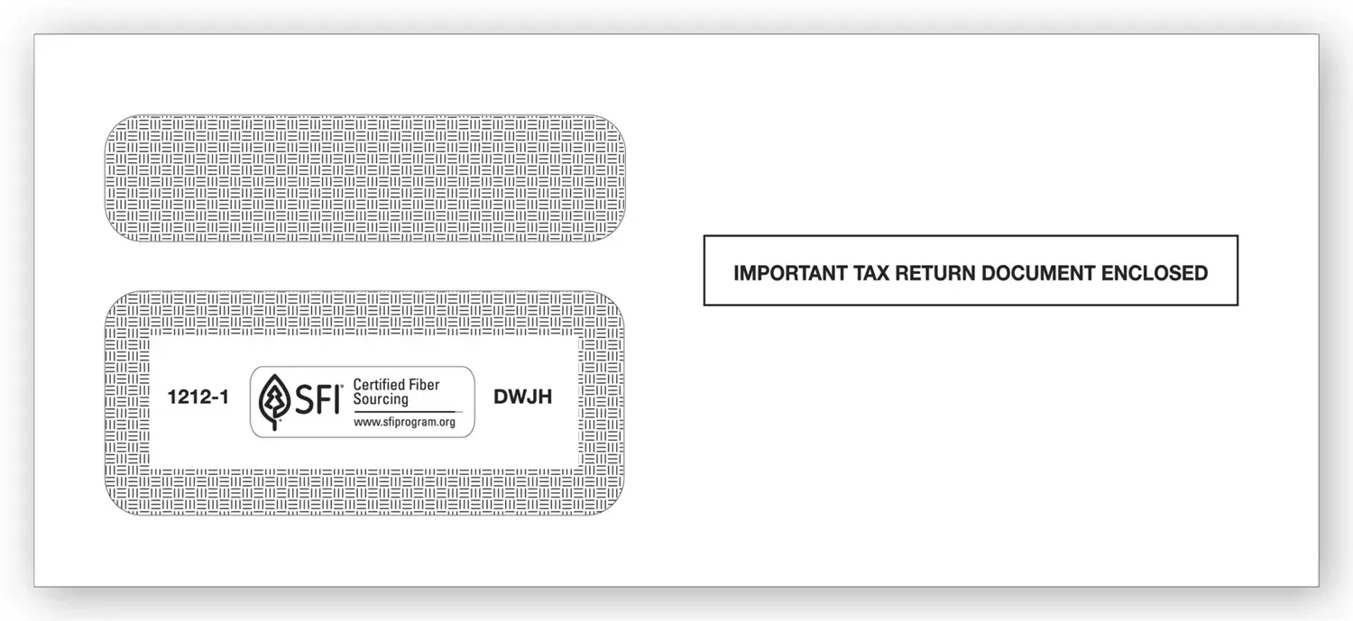 1099 Tax Form Envelopes - Double Window