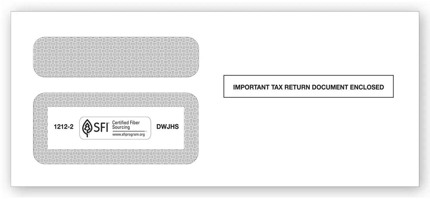 1099 Tax Form Envelopes - Double-Window, Self-Seal