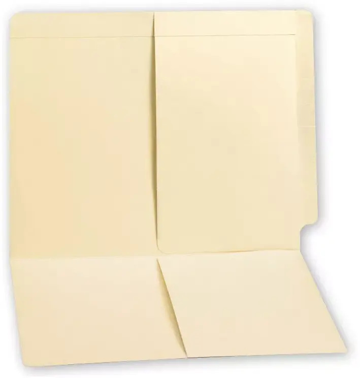 End Tab Folders, Manila, 11pt, 2 Half Pocket, No Fast