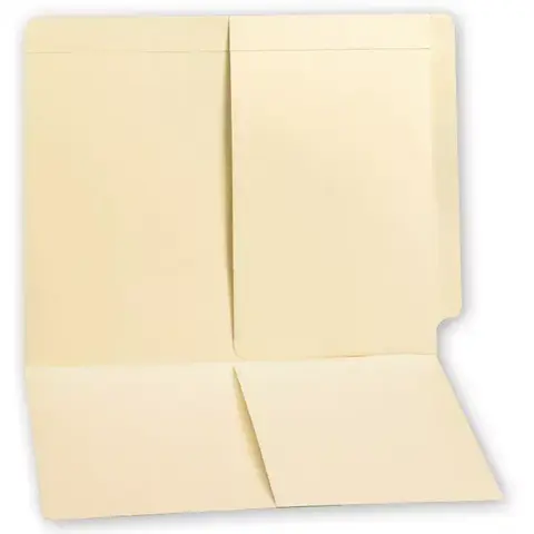 End Tab Folders, Manila, 11pt, 2 Half Pocket, No Fast