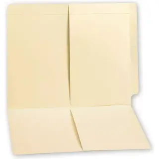 End Tab Folders, Manila, 11pt, 2 Half Pocket, No Fast