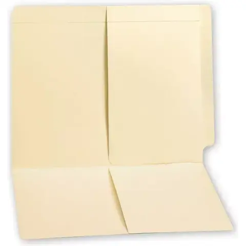End Tab Folders, Manila, 11pt, 2 Half Pocket, No Fast