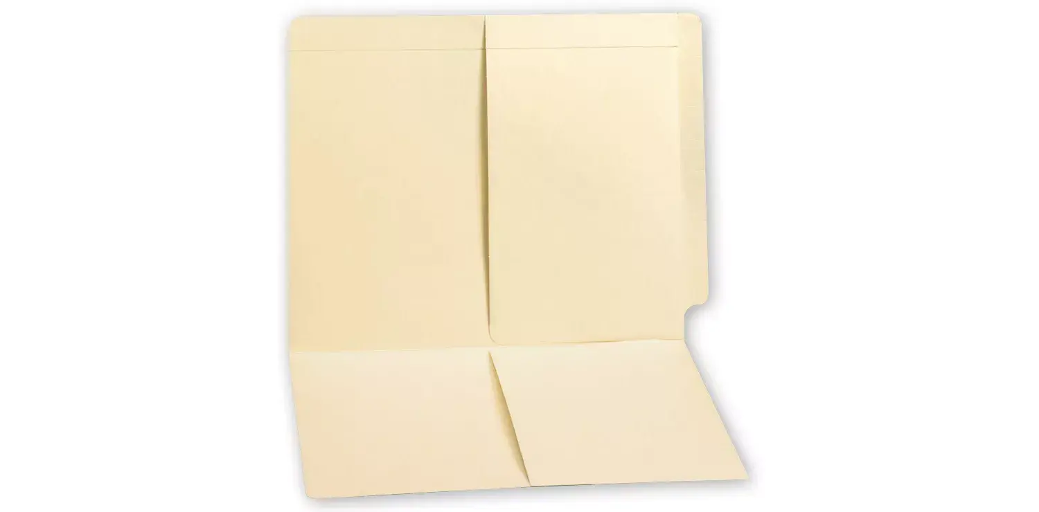 End Tab Folders, Manila, 11pt, 2 Half Pocket, No Fast
