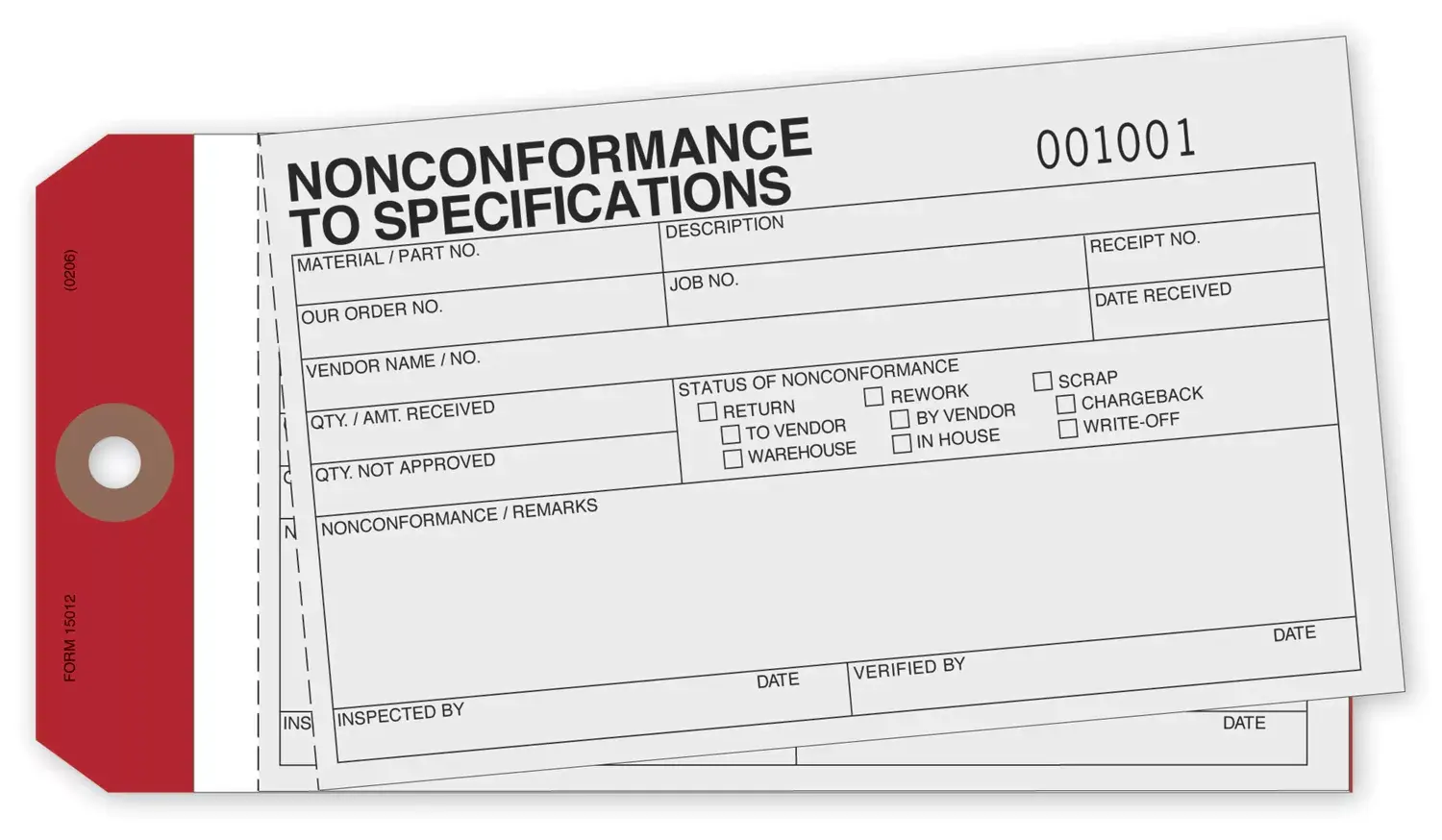 Non Conformance Tags