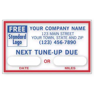 1690D - Static Cling / Windshield Labels: Next Tune-Up