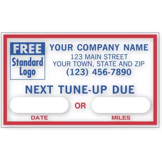 1690D - Static Cling / Windshield Labels: Next Tune-Up