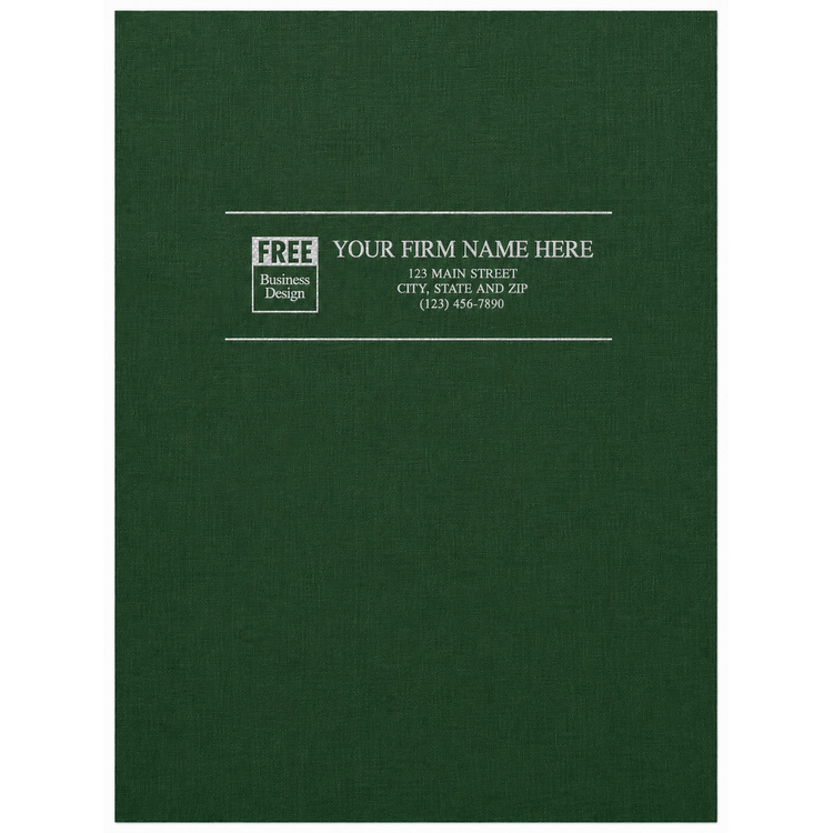 Linen Pocket Folders - Green