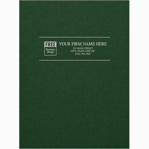 Linen Pocket Folders - Green