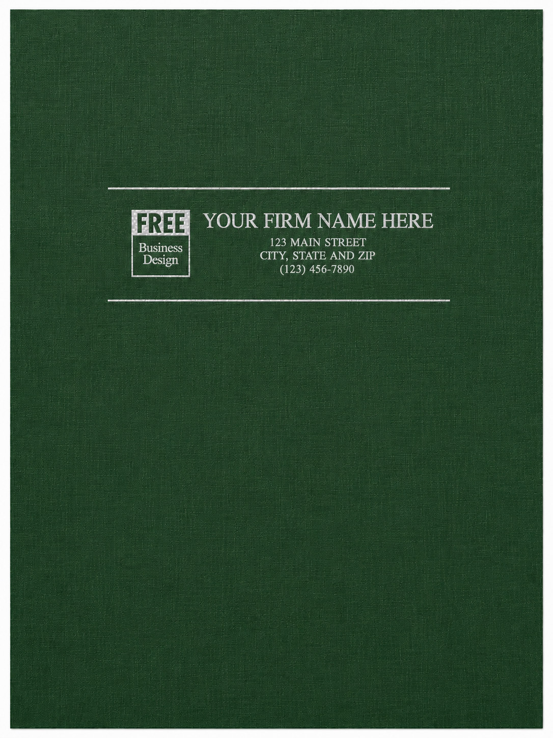 Linen Pocket Folders - Green