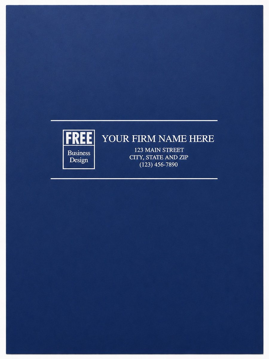 Custom Presentation Folders - Blue Glossy